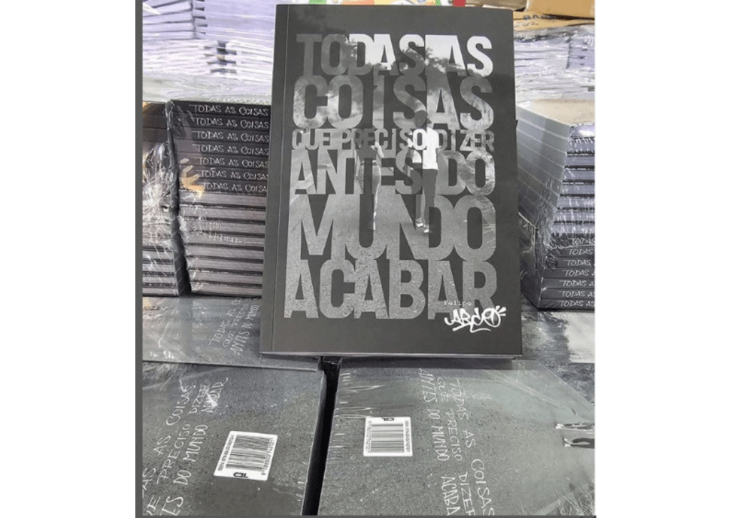 Capa do livro Todas as coisas que preciso dizer antes do mundo acabar, lançamento de Felipe Arco. 